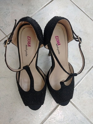 EXMA moda gialia sandals used, black, size 40, 15 cm heel