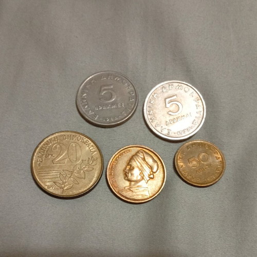 Coins of Greece and Cyprus used, pack of 22 pieces
