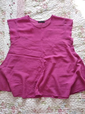 Terranova short-sleeve top fuchsia like new with transparent detail