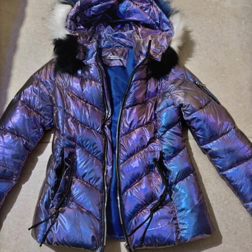 Puffer jacket purple iridescent like new, size S
