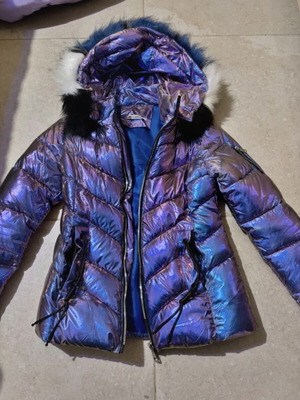 Puffer jacket purple iridescent like new, size S