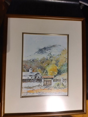 Painting landscape with frame 38 x 32