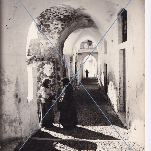 Santorini Thira Cyclades postcard used, daily life street view