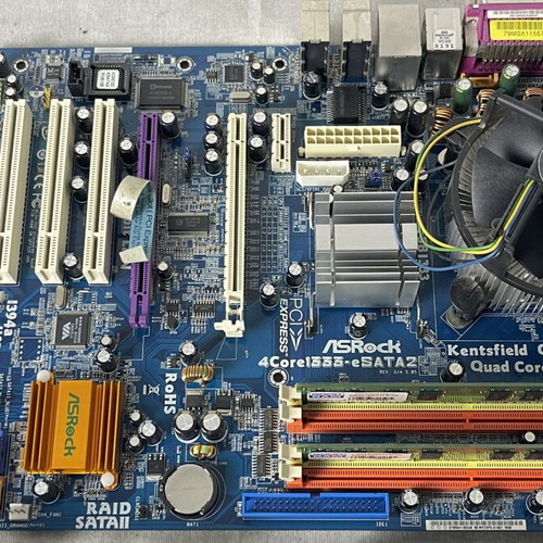 Retro PC Hardware Lot ASRock 4Core1333-eSATA2 Intel CPU 2GB DDR2 250GB SATA HDD GeForce 8400GS used