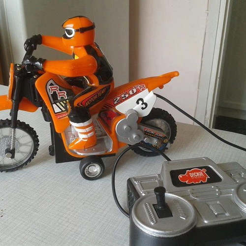 Racing motorcycle toy old wired remote control 22x17 cm