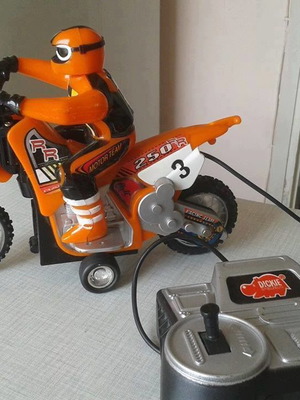 Racing motorcycle toy old wired remote control 22x17 cm