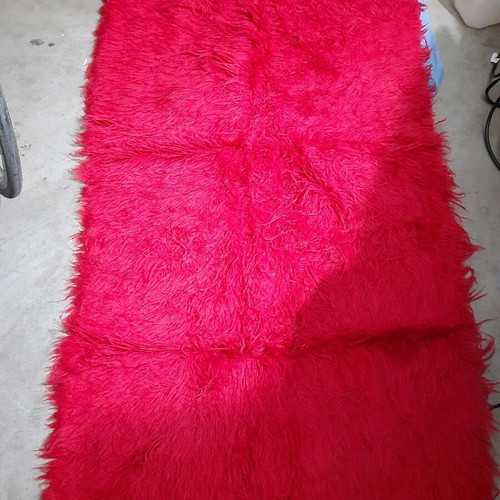 Flokati rug large 2.00x0.80 m like new, red color