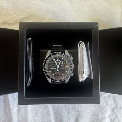 Omega x Swatch Mercury Pluto Moon watches new with boxes and receipts