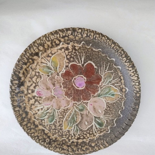 Vintage handmade decorative plate terracotta, like new