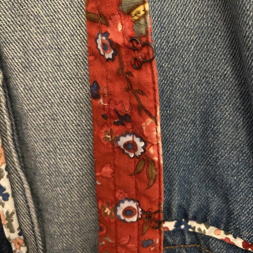 Denim jacket with patchwork blazer cut