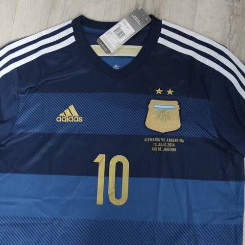 Argentina National Team 2014 World Cup Away Jersey Messi 10