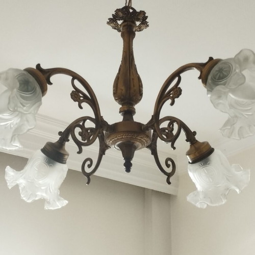 Vintage Brass Chandelier 4-light | Genuine Brass | Custom Order