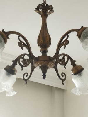 Vintage Brass Chandelier 4-light | Genuine Brass | Custom Order