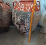 Two large clay jars, approx. 60 cm height