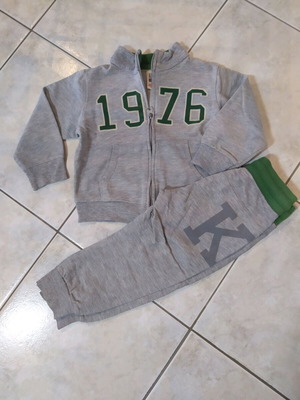 Zara tracksuit set 18-24 months like new, grey with green