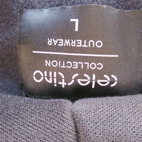 Celestino black long women's coat, size L