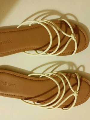 Shoes like new flip-flops size 39 white and beige