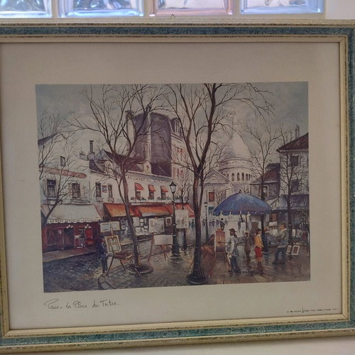 Painting new on cardboard with frame and glass 0.50x0.40