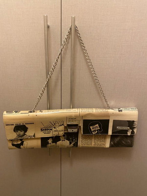 Envelope bag like new, black and beige