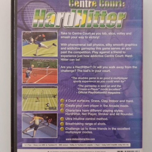 Centre Court: HardHitter PlayStation 2 game used, no manual
