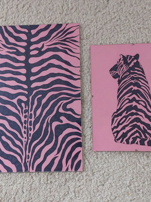 Χειροποίητα καδράκια animal print, σετ 2 σε 42x30 και 30x24 εκ.