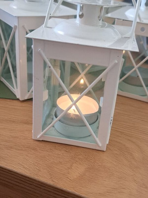 Vintage white lanterns for tealights, set of 24, like new