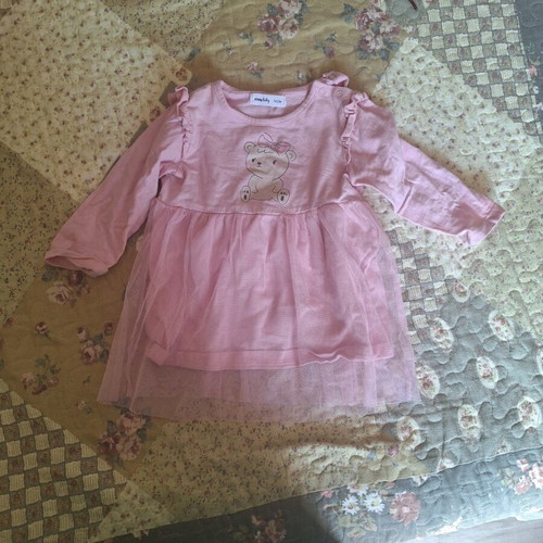 Baby dress with tulle bear design, like new