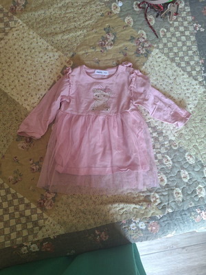 Baby dress with tulle bear design, like new