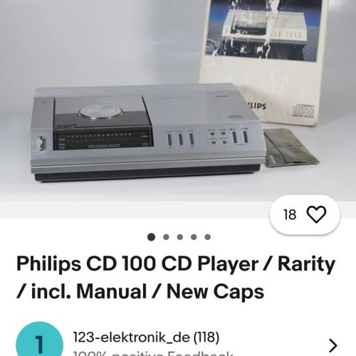 Philips CD100 Vintage CD Player used, collectible