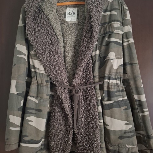 BSB military green parka jacket, size S