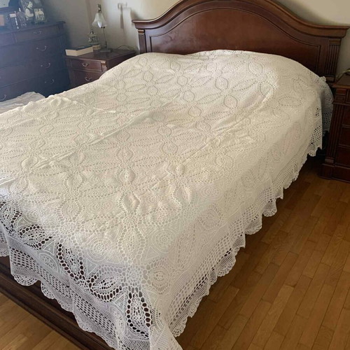 Vintage knitted blanket 2.80x2.40 m