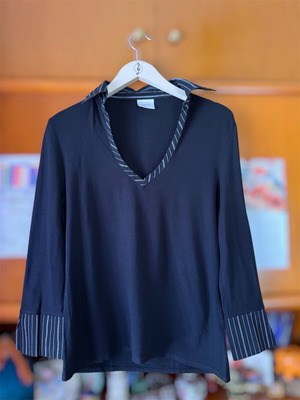 Next blouse like new, black, 3/4 sleeves, V-neck