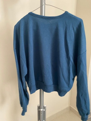 Teal Blue Slogan Sweatshirt Pink Woman Small like new