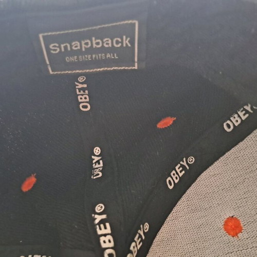 Obey Snapback Hat used with Original Box Logo black-orange