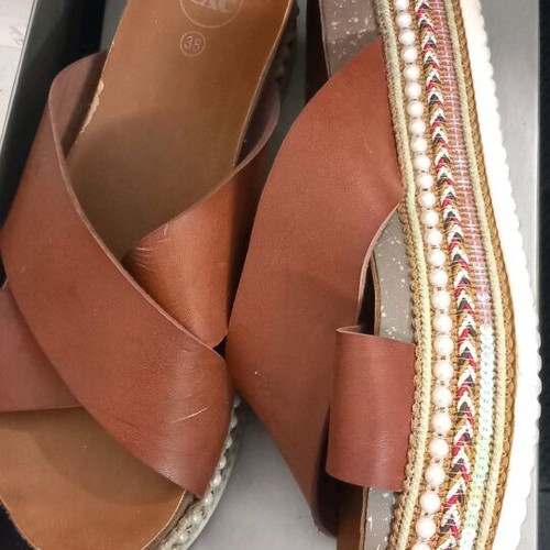 Exe platform sandals used size 38 brown