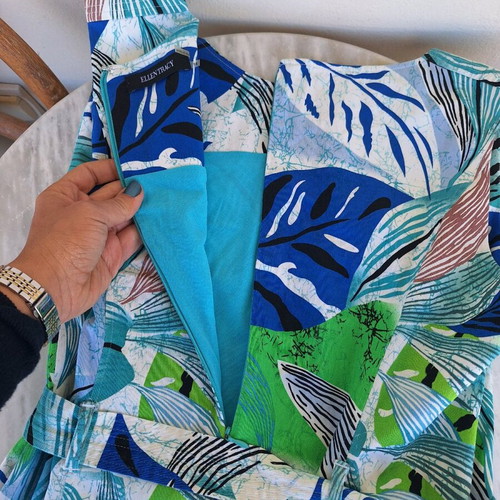 Ellen Tracy summer dress XL used like new, floral blue and green