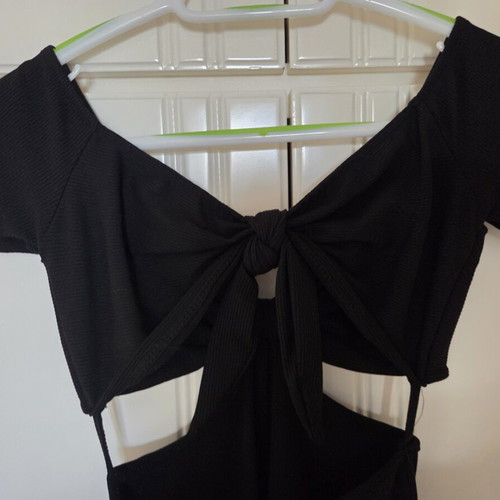Black mini dress with cutout, size small, new