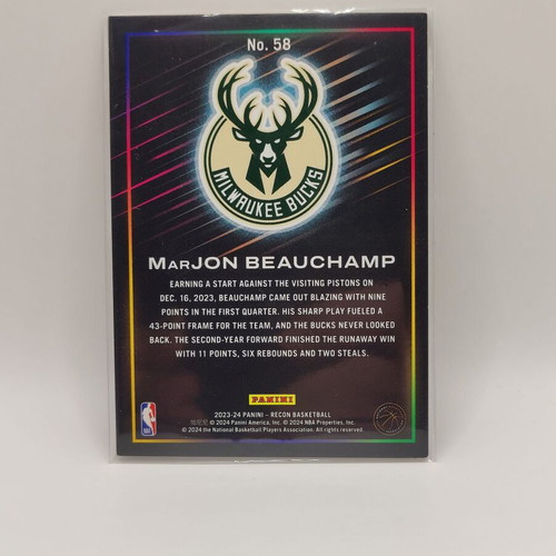 MarJon Beauchamp Panini Recon 2023-24 card new