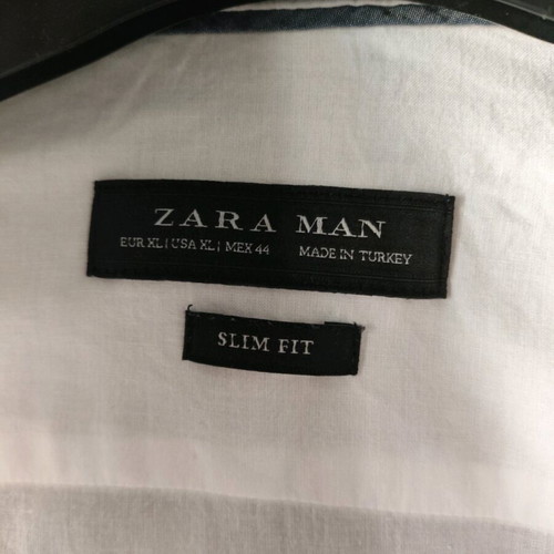 Zara man slim fit white shirt like new, size XL