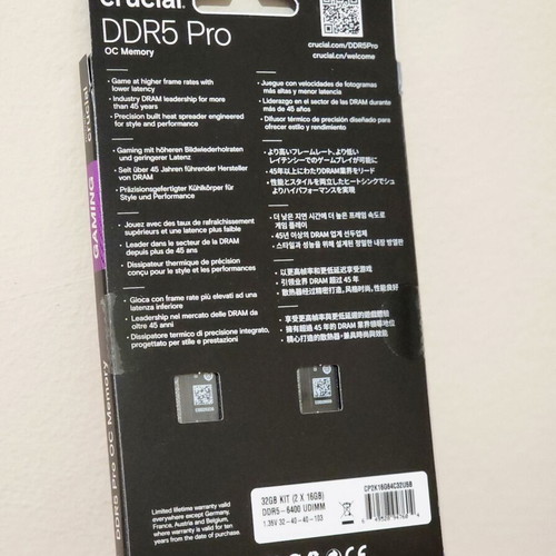 Crucial Pro DDR5 RAM 32GB Kit (2x16GB) 6400MHz CL32 new
