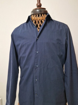 Reiss cotton shirt blue, slim fit, like new, size L