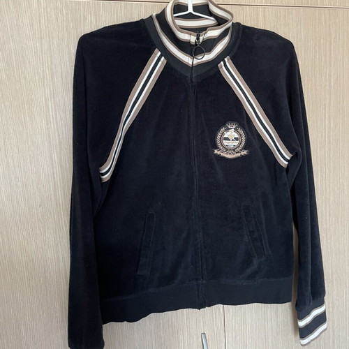 Sugarfree black velour zip-up jacket, size M