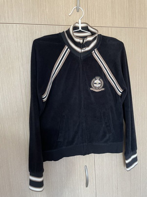 Sugarfree black velour zip-up jacket, size M