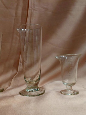 Vintage volumetric glasses from Czechoslovakia used, set of four, 1960s
