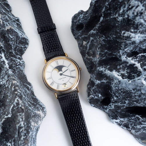 Certina Moonphase Dress Watch New Old Stock Early 1990s Swiss Made