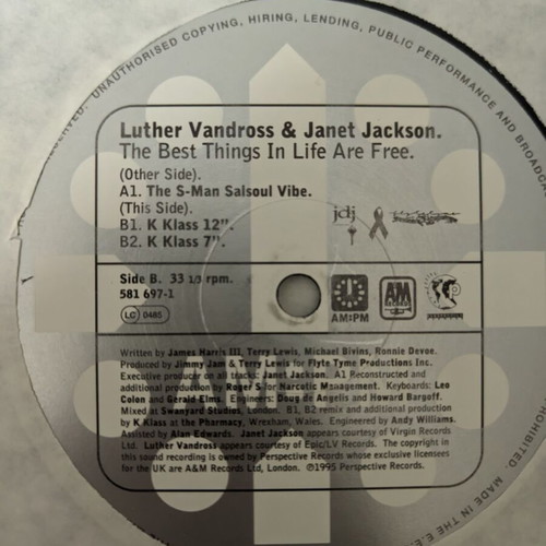 Luther Vandross & Janet Jackson The Best Things In Life Are Free 12" vinyl