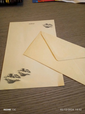 Correspondence like new, 1 envelope and 1 sheet, vintage