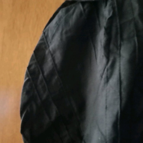 Blouse with lace and nervures, like new, black cotton