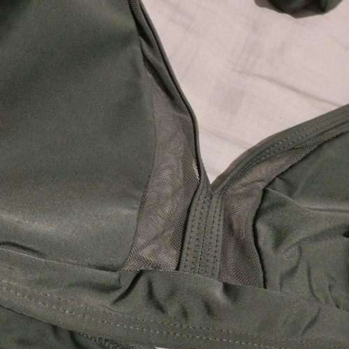 Swimwear top khaki-olive L like new with front transparency