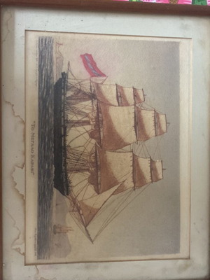Engraving To Megalo Karavi Hydra used, collectible